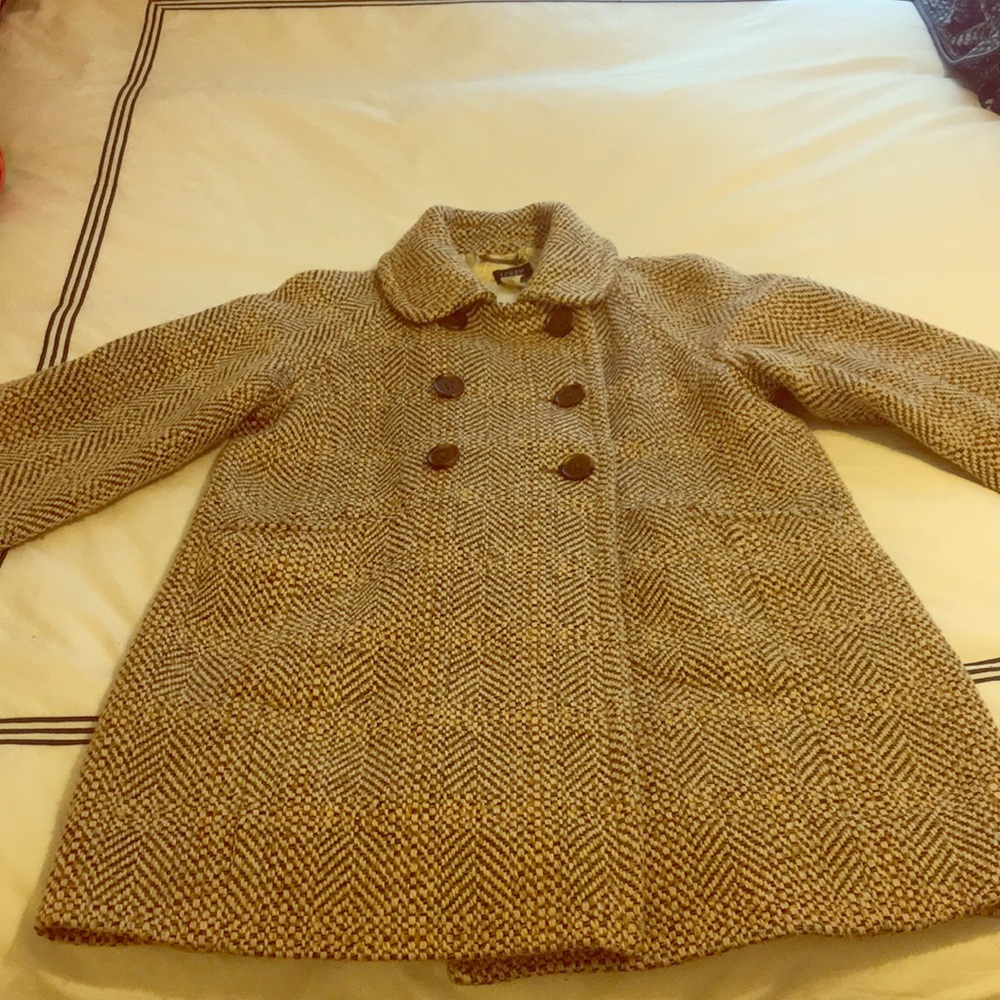 Cream, Natural Swing Coat with Gold Accents